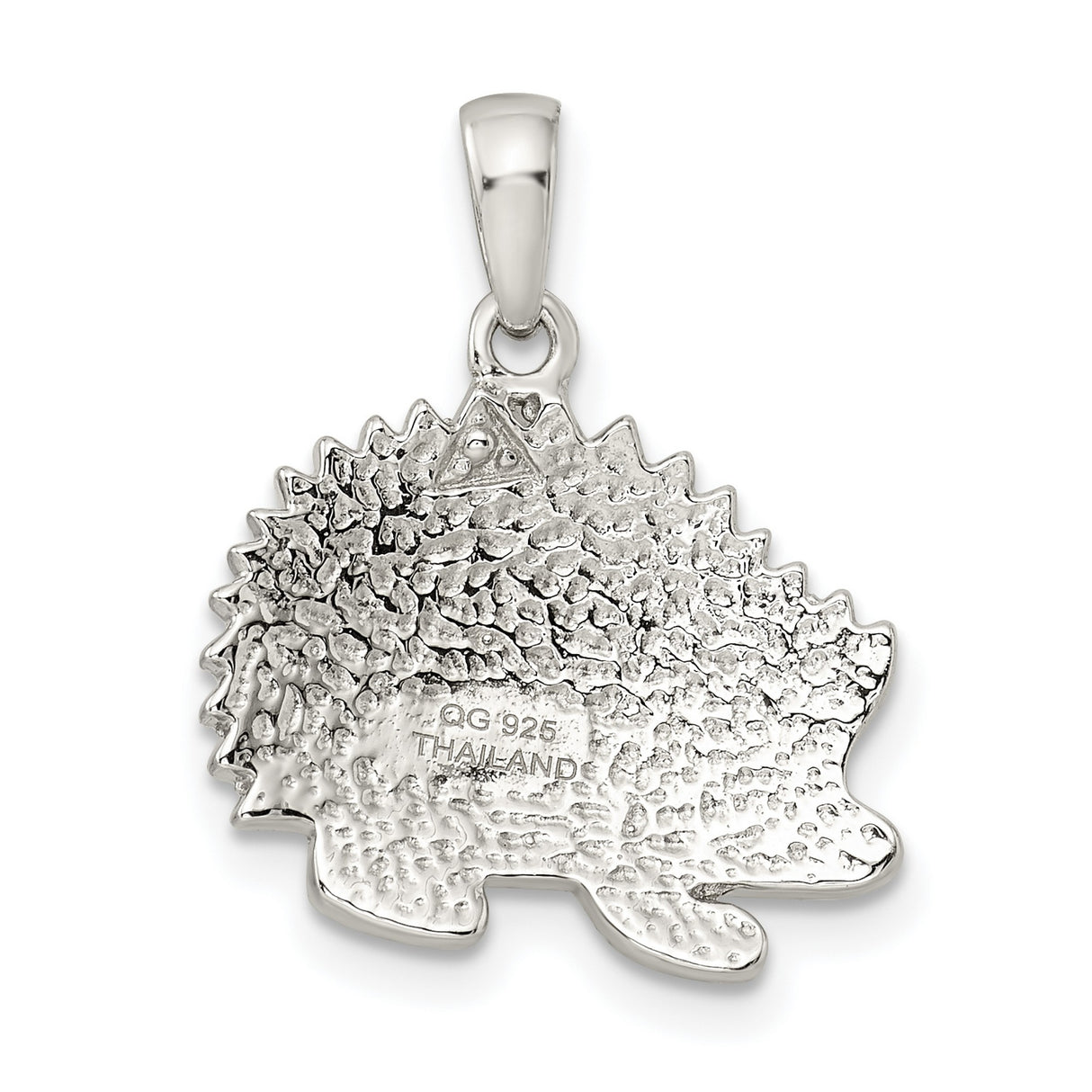Sterling Silver Hedgehog Pendant with Brown and Yellow Crystals, Whimsical Woodland Animal Jewelry