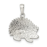 Sterling Silver Hedgehog Pendant with Brown and Yellow Crystals, Whimsical Woodland Animal Jewelry
