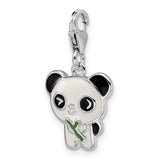 Sterling Silver Panda Charm Pendant, Enamel Animal Design, Kawaii Nature-Inspired Jewelry