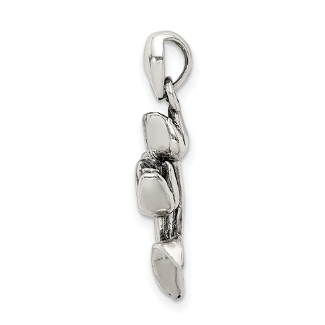 Sterling Silver Pendant with Three Tulip Blooms, Botanical Floral Design for Women
