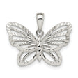 Sterling Silver Butterfly Pendant with Textured Openwork Design, Boho Nature Style for Women