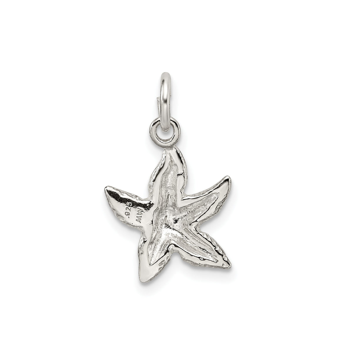 Sterling Silver Starfish Pendant with Textured Design, Nautical Ocean-Inspired Jewelry for Women