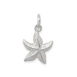 Sterling Silver Starfish Pendant with Textured Design, Nautical Ocean-Inspired Jewelry for Women