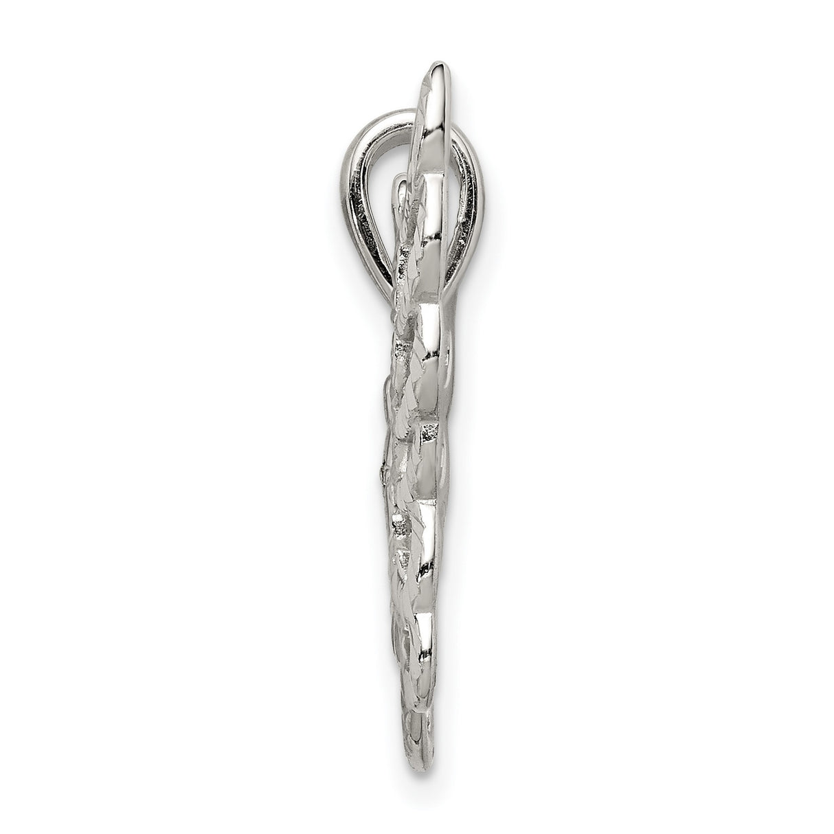 Sterling Silver Butterfly Pendant with Cubic Zirconia, Openwork Design, Symbolic Nature Jewelry