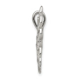 Sterling Silver Butterfly Pendant with Cubic Zirconia, Openwork Design, Symbolic Nature Jewelry