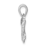 Sterling Silver Butterfly Pendant with Filigree Design and Textured Details for Women