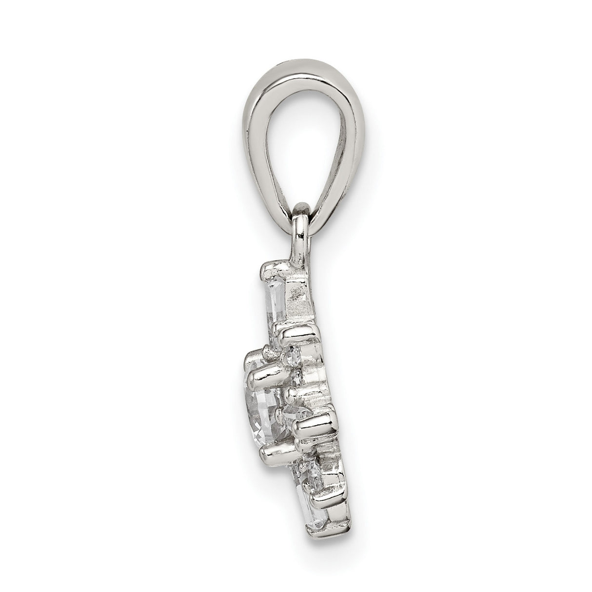Sterling Silver Snowflake Pendant with Cubic Zirconia, Winter Holiday Charm for Women