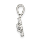 Sterling Silver Snowflake Pendant with Cubic Zirconia, Winter Holiday Charm for Women