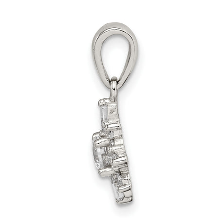 Sterling Silver Snowflake Pendant with Cubic Zirconia, Winter Holiday Charm for Women