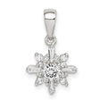 Sterling Silver Snowflake Pendant with Cubic Zirconia, Winter Holiday Charm for Women