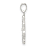 Sterling Silver Snowflake Pendant with Cubic Zirconia, Openwork Winter Charm Design