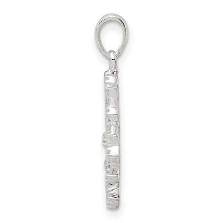 Sterling Silver Snowflake Pendant with Cubic Zirconia, Openwork Winter Charm Design