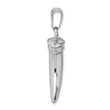 Sterling Silver Claw Pendant, Tribal Horn Fang Design, Gothic Warrior Talisman Jewelry