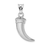 Sterling Silver Claw Pendant, Tribal Horn Fang Design, Gothic Warrior Talisman Jewelry
