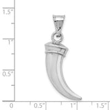 Sterling Silver Claw Pendant, Tribal Horn Fang Design, Gothic Warrior Talisman Jewelry