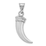 Sterling Silver Claw Pendant, Tribal Horn Fang Design, Gothic Warrior Talisman Jewelry