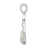 Sterling Silver Claddagh Pendant with Celtic Trinity Knot and Cubic Zirconia