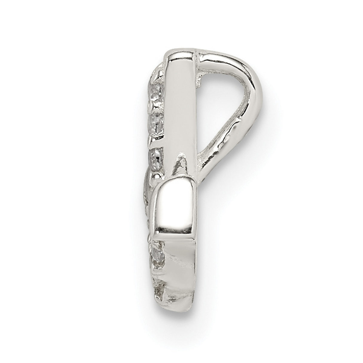 Sterling Silver Arrow Pendant with Cubic Zirconia, Downward Symbol, Minimalist Spiritual Jewelry