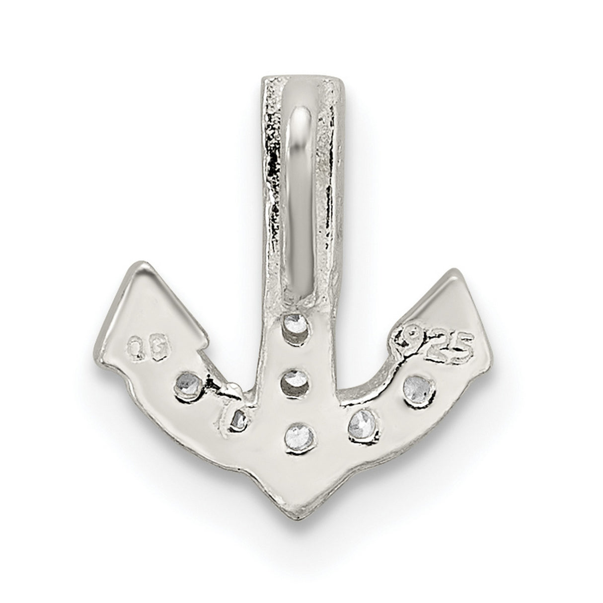 Sterling Silver Arrow Pendant with Cubic Zirconia, Downward Symbol, Minimalist Spiritual Jewelry