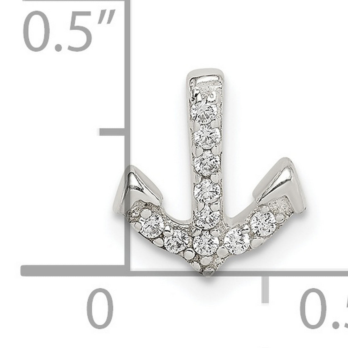 Sterling Silver Arrow Pendant with Cubic Zirconia, Downward Symbol, Minimalist Spiritual Jewelry