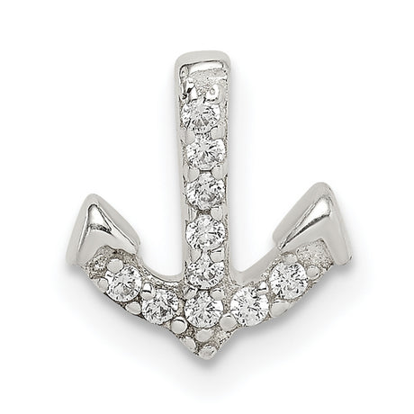 Sterling Silver Arrow Pendant with Cubic Zirconia, Downward Symbol, Minimalist Spiritual Jewelry