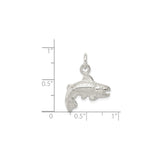 Sterling Silver Fish Charm Pendant with Realistic Fins and Scales, Unisex Fishing Theme Jewelry