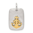 Sterling Silver Dog Tag Pendant with Gold Plated Anchor and Ship Wheel Design