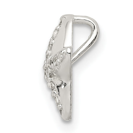 CZ Star Fish Chain Slide Charm Pendant in Real 925 Sterling Silver