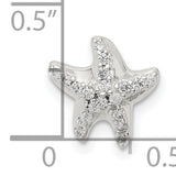 CZ Star Fish Chain Slide Charm Pendant in Real 925 Sterling Silver