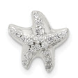 CZ Star Fish Chain Slide Charm Pendant in Real 925 Sterling Silver