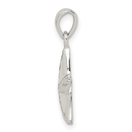 Sterling Silver Starfish Pendant with Polished and Textured Finish, Nautical Ocean Theme
