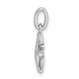 Polished Textured Starfish Charm Pendant in Real 925 Sterling Silver