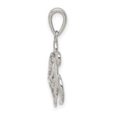 Sterling Silver Turtle Pendant with Scrollwork Design, Ocean and Nature Inspired Jewelry