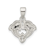 Sterling Silver Dolphin Heart Pendant, Two Dolphins Forming Heart, Ocean Inspired Jewelry for Women