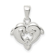 Sterling Silver Dolphin Heart Pendant, Two Dolphins Forming Heart, Ocean Inspired Jewelry for Women