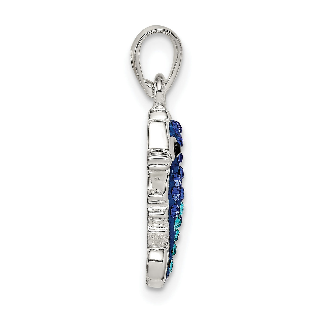 Sterling Silver Seahorse Pendant with Blue and Aqua Crystals, Ocean Theme Jewelry