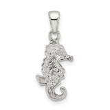 Sterling Silver Seahorse Pendant with Blue and Aqua Crystals, Ocean Theme Jewelry