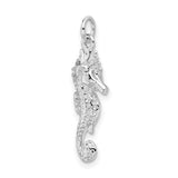 Sterling Silver Seahorse Pendant, Textured Nautical Marine Animal Charm for Women or Unisex Wear