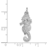 Sterling Silver Seahorse Pendant, Textured Nautical Marine Animal Charm for Women or Unisex Wear