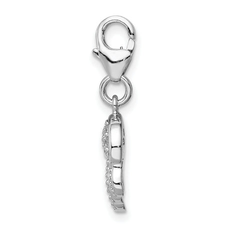 CZ Jellyfish with Lobster Clasp Charm Pendant in Real 925 Sterling Silver