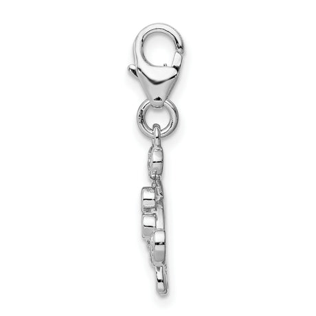 Sterling Silver Crab Pendant with Cubic Zirconia, Nautical Charm for Women