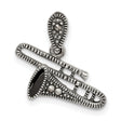 Sterling Silver Trombone Pendant with Marcasite Accents, Jazz Music Charm