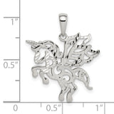 Sterling Silver Unicorn Pendant with Winged Cutout Design, Whimsical Fantasy Jewelry for Women and Teens