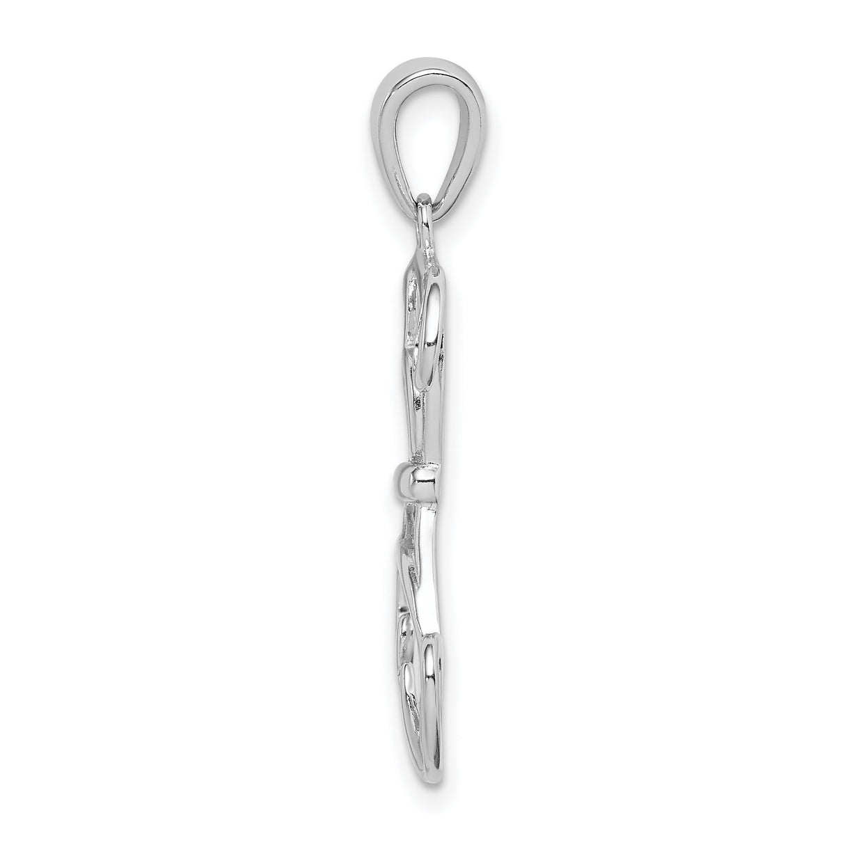 Sterling Silver Dog Pendant with Open Scrollwork Design and Sitting Puppy Motif