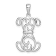 Sterling Silver Dog Pendant with Open Scrollwork Design and Sitting Puppy Motif