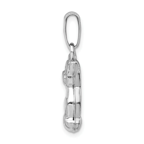 Polished Cat Charm Pendant in Real 925 Sterling Silver