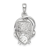 Sterling Silver Mouse Pendant with Clear and Pink Crystals, Whimsical Animal Charm