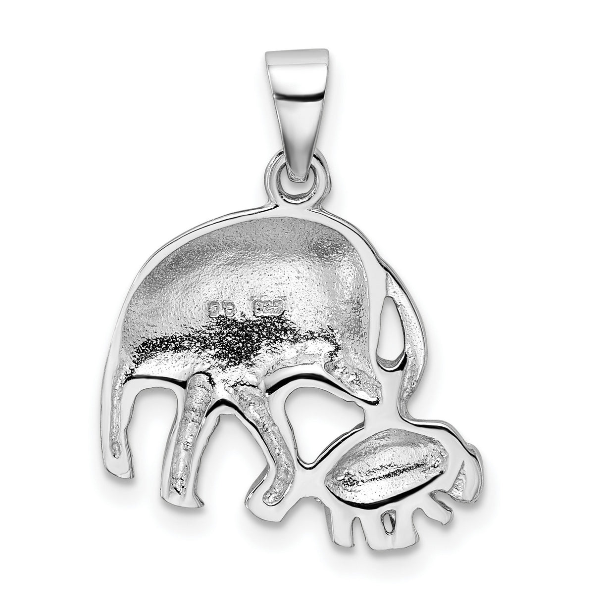 Sterling Silver Elephant Pendant with Mother and Baby, Family Symbol Charm