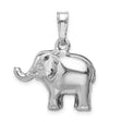 Sterling Silver Elephant Pendant with Raised Trunk for Good Luck and Wisdom