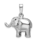 Sterling Silver Elephant Pendant with Raised Trunk for Good Luck and Wisdom